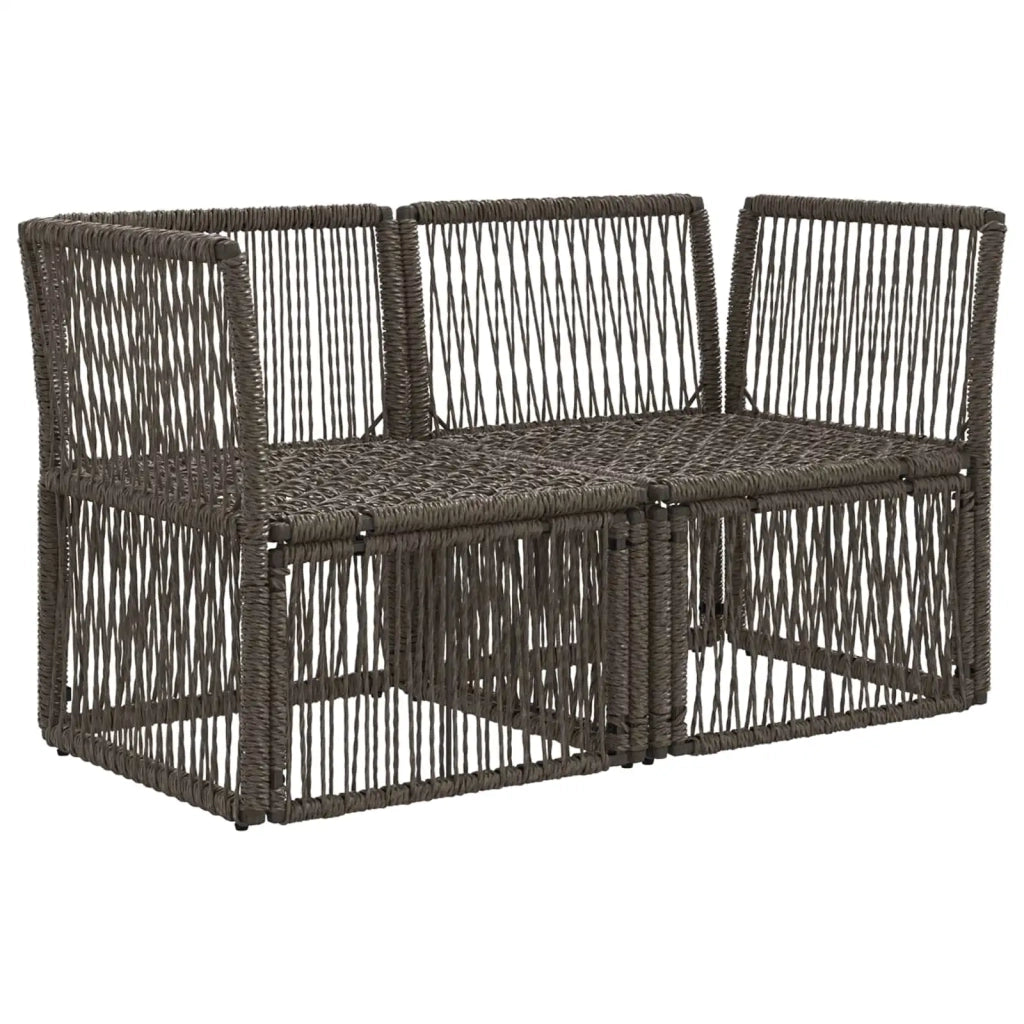 Divano da giardino 2-Numero di posti Grigio polyrattan 42026696