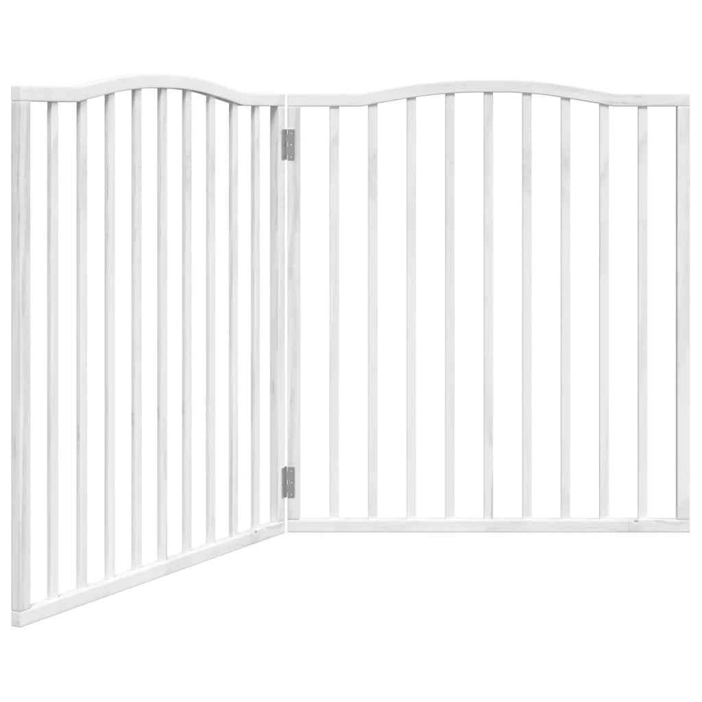 vidaXL Cancello per Cani Pieghevole 2 Pannelli Bianco 160 cm Pioppo