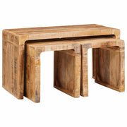 Tavolo Nesting 3 pcs Marrone Legno di mango massello 4104561