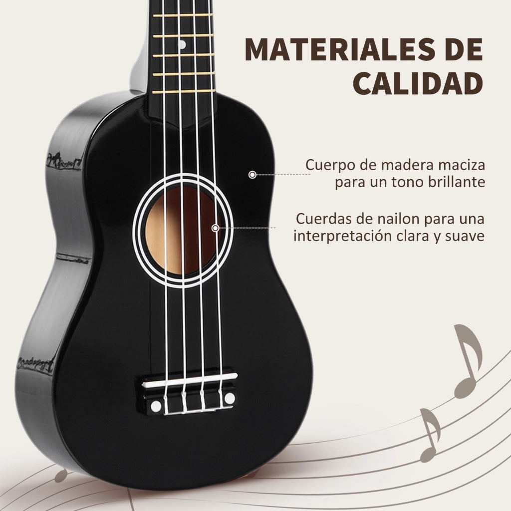 Ukulele Soprano per Principianti ¨C zephmum ¨C 53x17.5x6.2 cm Nero