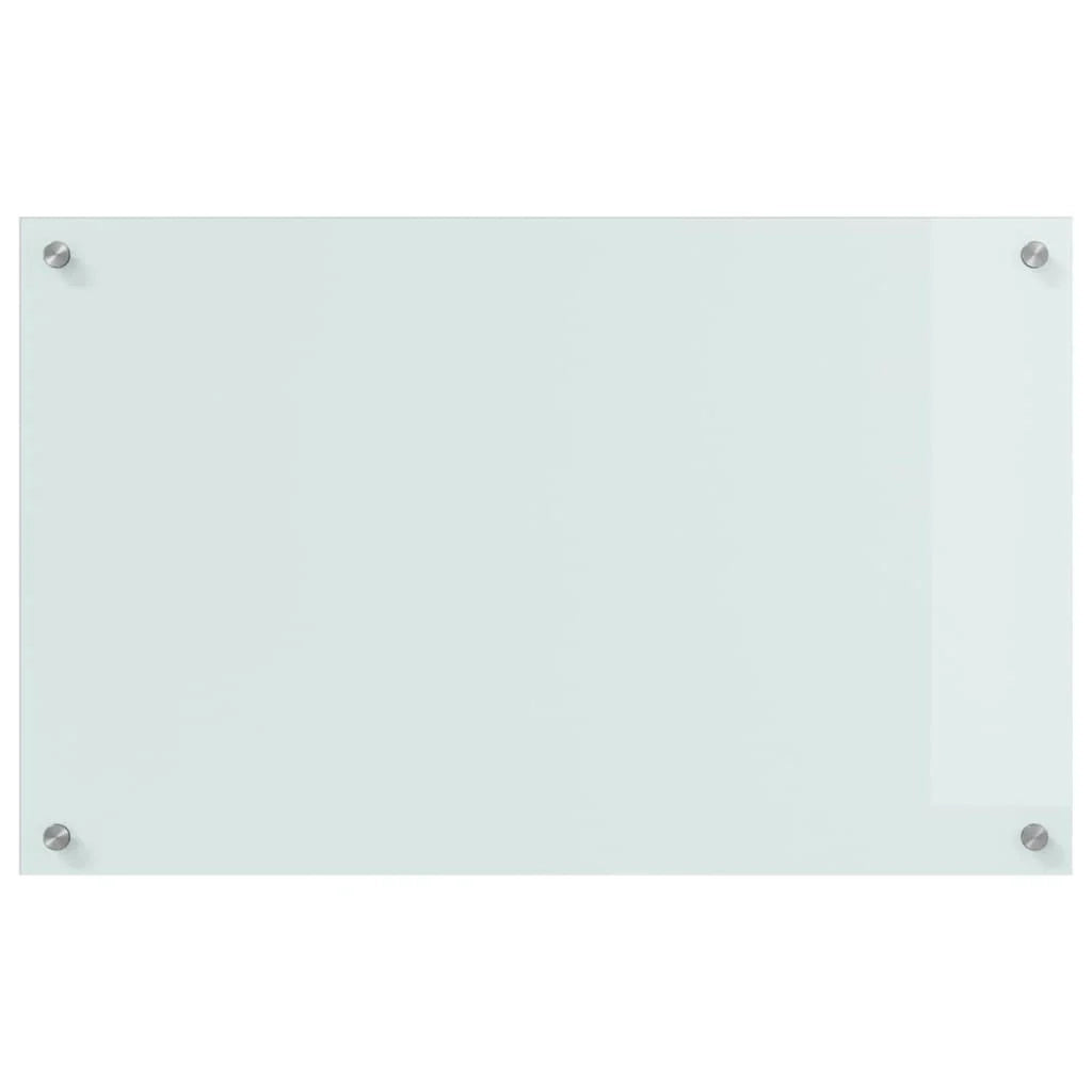 Set di 2 paraschizzi da cucina rettangolari moderni 80 x 50 cm in vetro temperato bianco 02_0056286