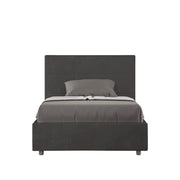 Letto una piazza e mezza senza rete imbottito 120x200 microfibra grigio Mika