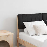 Testiera imbottita-Testiera con Cuscini-Testata Nero 120 cm Pino massello 914983