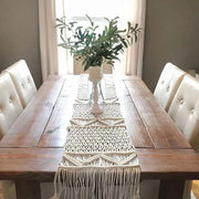 Tessuto decorativo per decorazione boho scandinava - mesh tappeto per tavolo - impermeabile - elegante - bohemien - con piume per tavolo da salotto - matrimonio - camera da letto - cucina