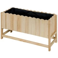 Fioriera da Esterno Verticale in Legno con Foro di Drenaggio e Rivestimento Interno, 86x30x50 cm