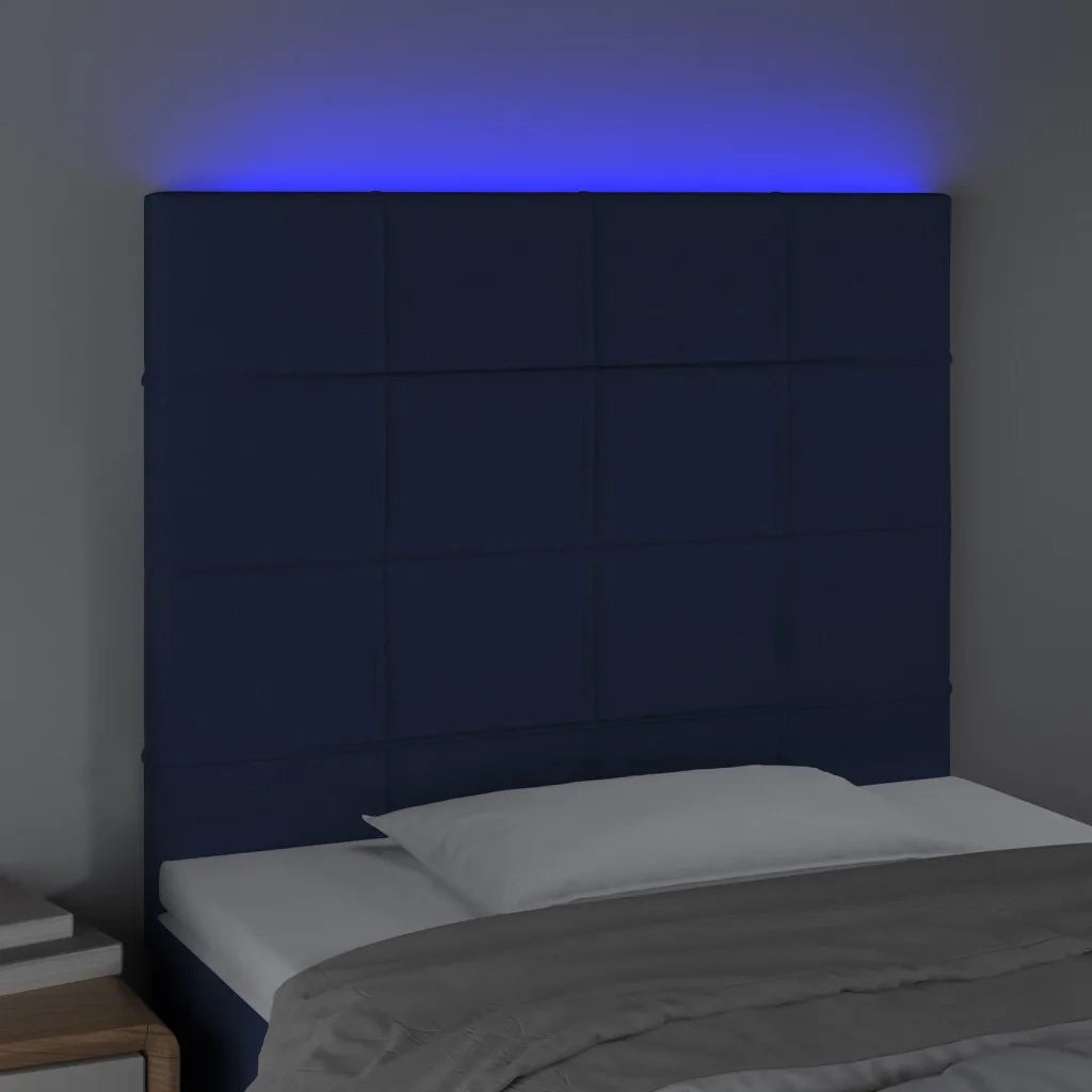 Testiera a LED-Testata con LED Blu 80x5x118/128 cm in Tessuto 761466