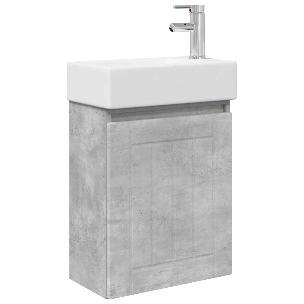 Mobile bagno con rubinetto Grigio Cemento 45,5 x 25,5 x 84 cm