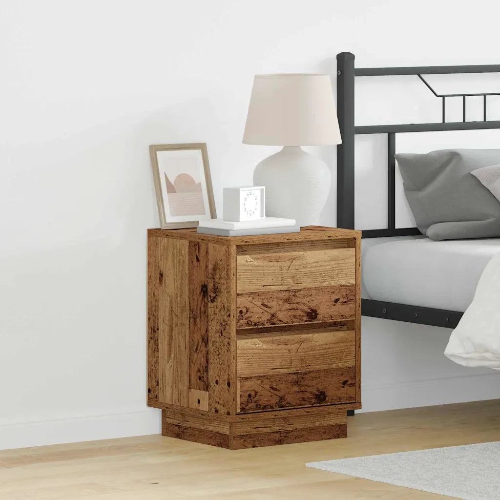 Set di 2 Comodini | Armadio da Notte | Mobiletto da notte Legno vecchio 39 x 34,5 x 50 cm