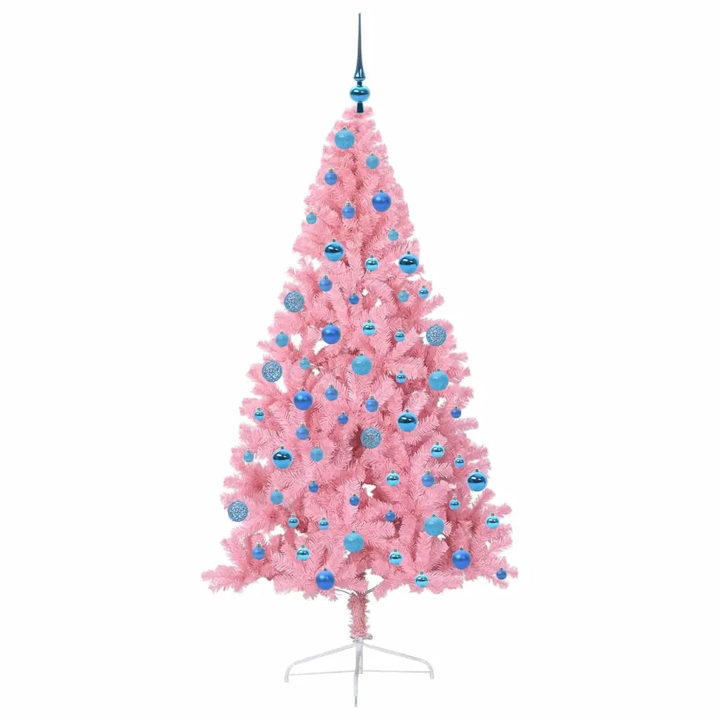 Albero di Natale artificiale con luci integrate Rosa 180 cm PVC