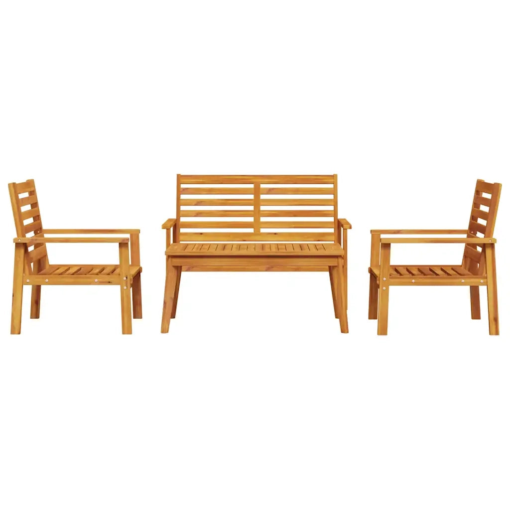 Set Salotto da Giardino 4 pz in Legno Massello di Acacia