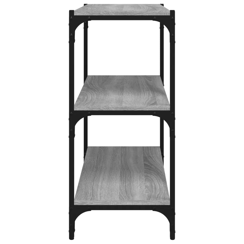 Libreria-Scaffale per Libri-Mobile di Stoccaggio grigio sonoma 60x33x70,5cm Legno Multistrato e Acciaio