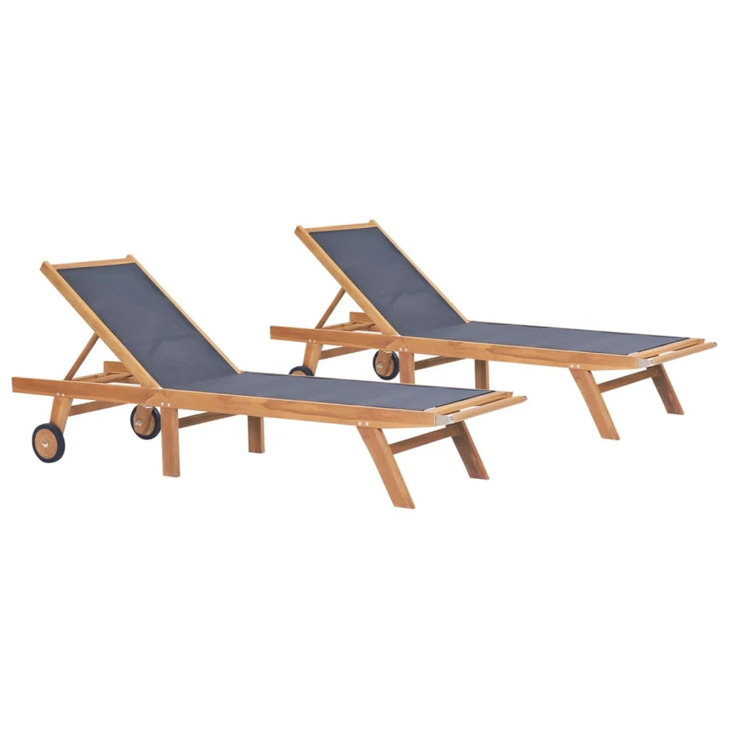 Lettini prendisole pieghevoli con ruote 2 pezzi teak e textilene 02_0011955