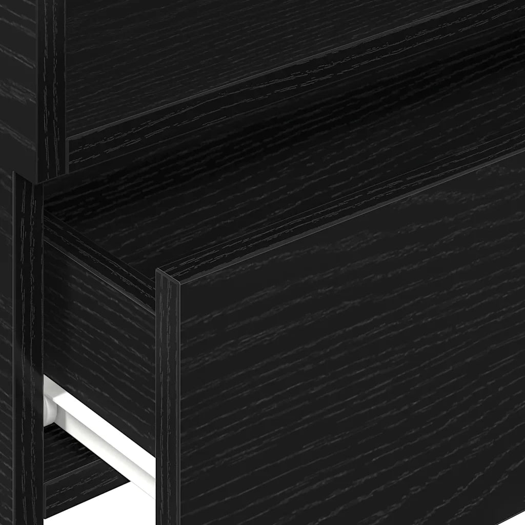 Comodini a Muro 2 pz Nero 45x26x28,5 cm 858599
