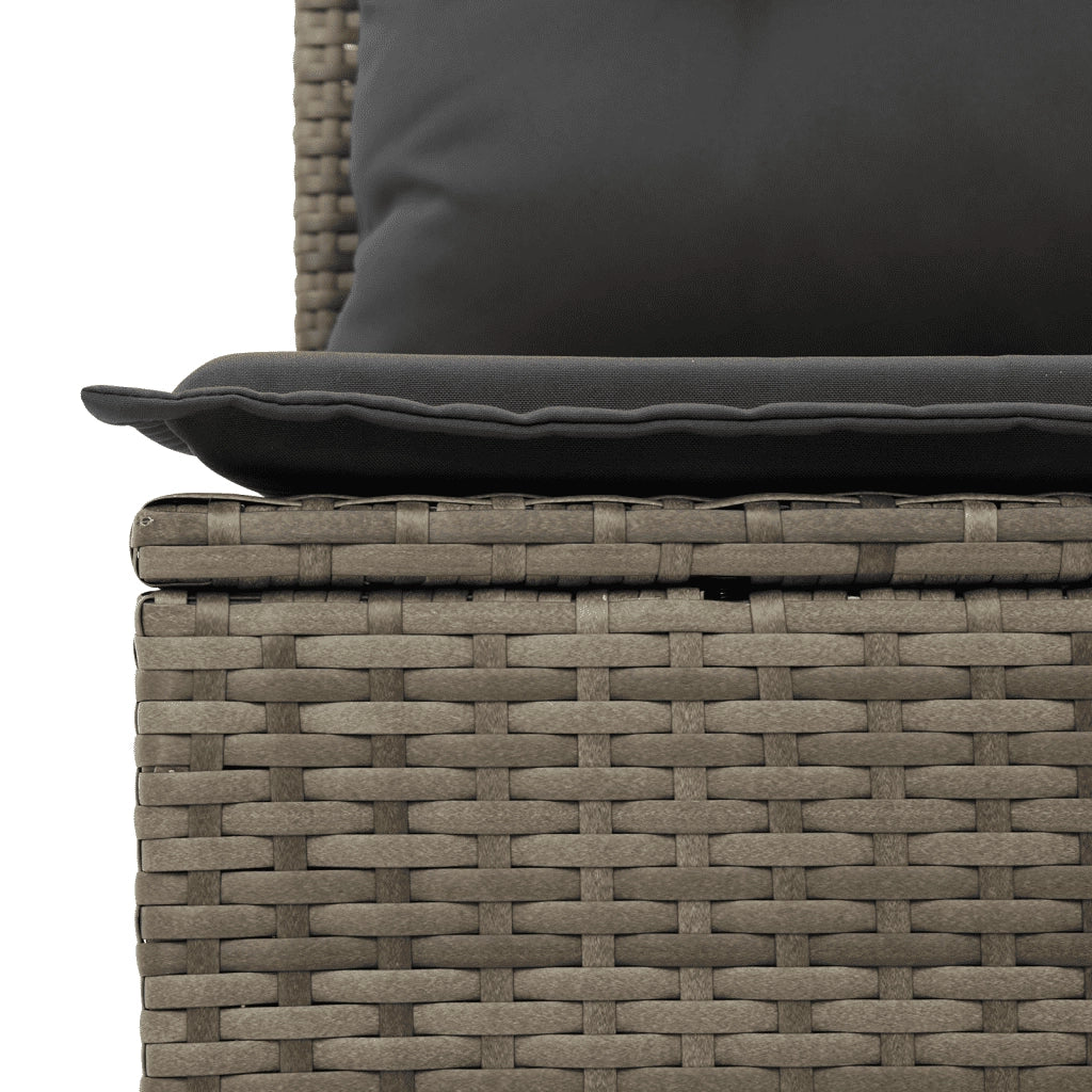 Set Divani da Giardino 11 pz con Cuscini in Polyrattan Grigio 3257950