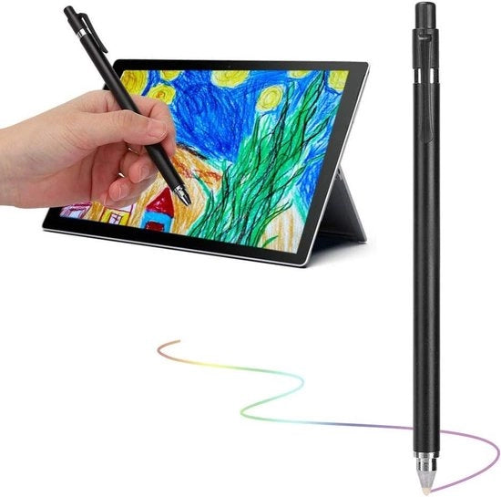 Penna stilografica per smartphone e tablet | Alta sensibilità | Penna capacitiva | Nero e bianco