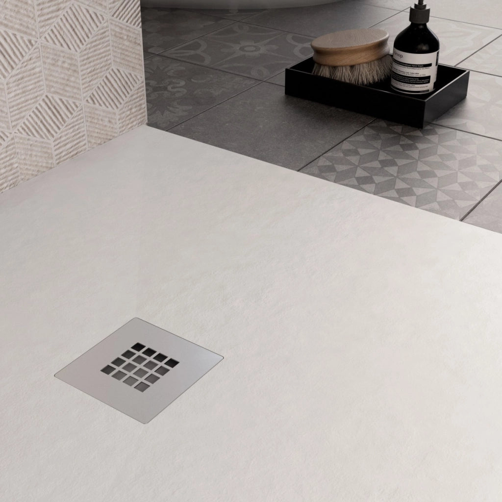 Piatto doccia in marmo resina bianco pietra cemento plus, misura 120x180