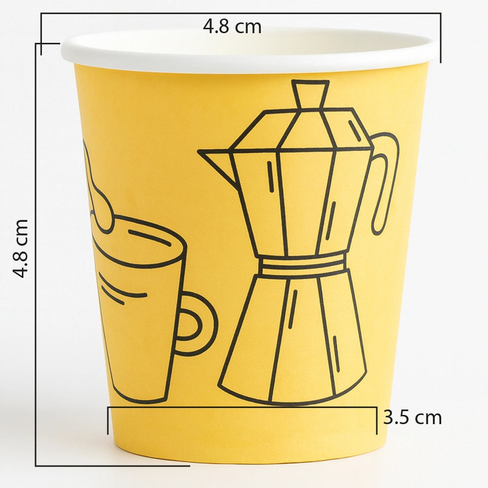 1000 Bicchierini da Caffè Monouso Decoro Moka Bicchieri 75ml Usa e Getta