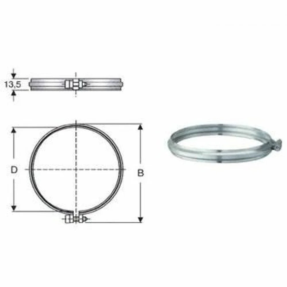 Inox mono parete aisi 316 fascet ta di bloccaggio d.080 b08wz4zzh