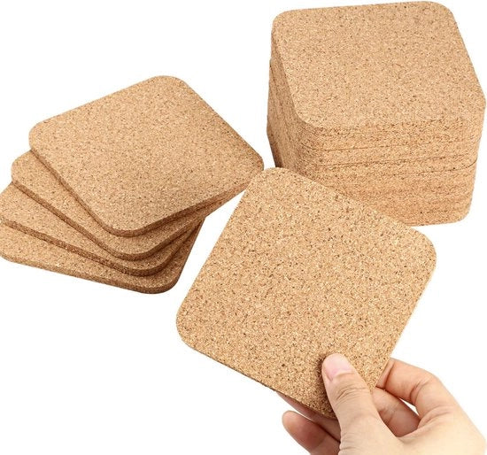 Onderzetters 20x - Dimensioni 10x10x0,5 cm - Materiale in gomma - Onderlegger in vetro - Resistente al calore - Forma quadrata – Sostenibilità