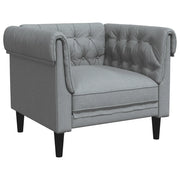 Poltrona | Sedia Relax Chesterfield Grigio Chiaro in Tessuto