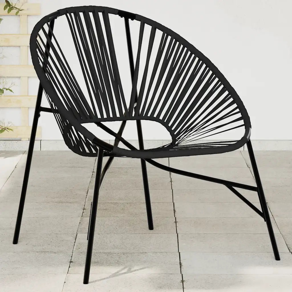 vidaXL Sedia da Uovo da Giardino in Polyrattan Nero