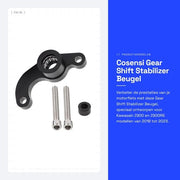 Stabilizzatore di Cambio in Lega di Alluminio - Compatibile con Kawasaki Z900/Z900RS - Nero/Argento - Set a 1 - Resistente alle Vibrazioni - Stabilizzatore del Cambio