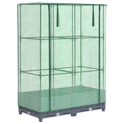 Aiuola rialzata/fioriera con copertura effetto rattan 80 x 40 x 123 cm blu/grigio 02_0038786