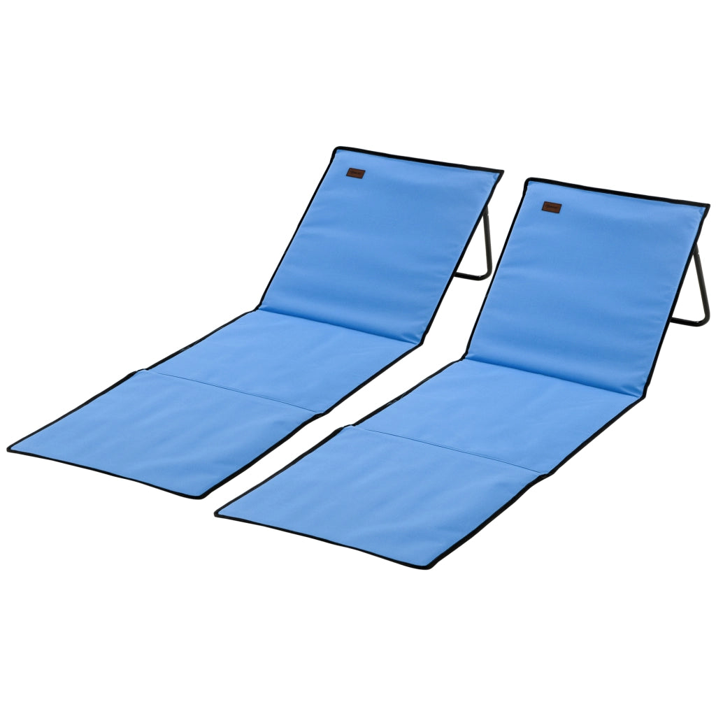 Set di 2 sedie da spiaggia con schienale reclinabile ¨C zephmum ¨C polipropilene blu