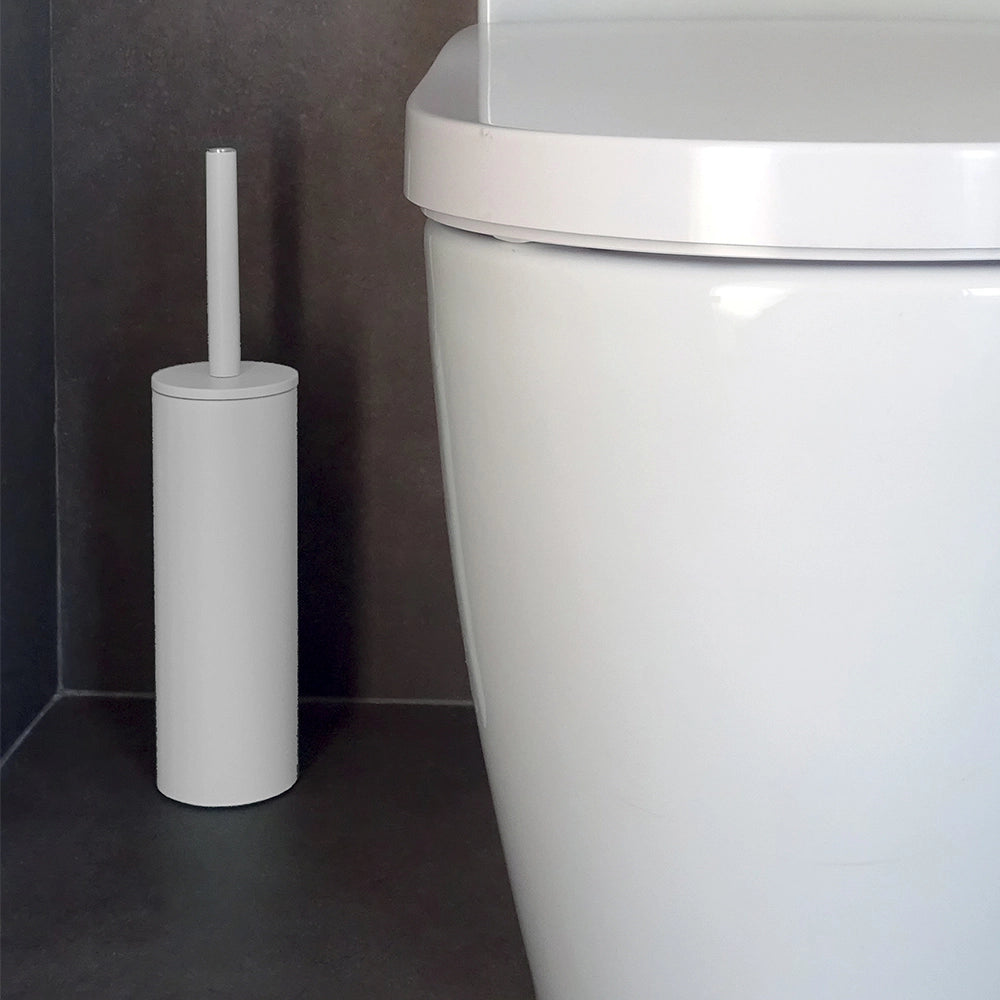 Set pattumiera 5lt a pedale e portascopino in acciaio bianco opaco Axin