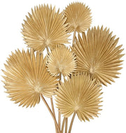 Set di 2 foglie artificiali decorazione - Foglie in naturale, verde, oro e crema - Decorazione boho per vaso, decorazione per matrimoni e soggiorno - Foglie artificiali per decorazione tropicale