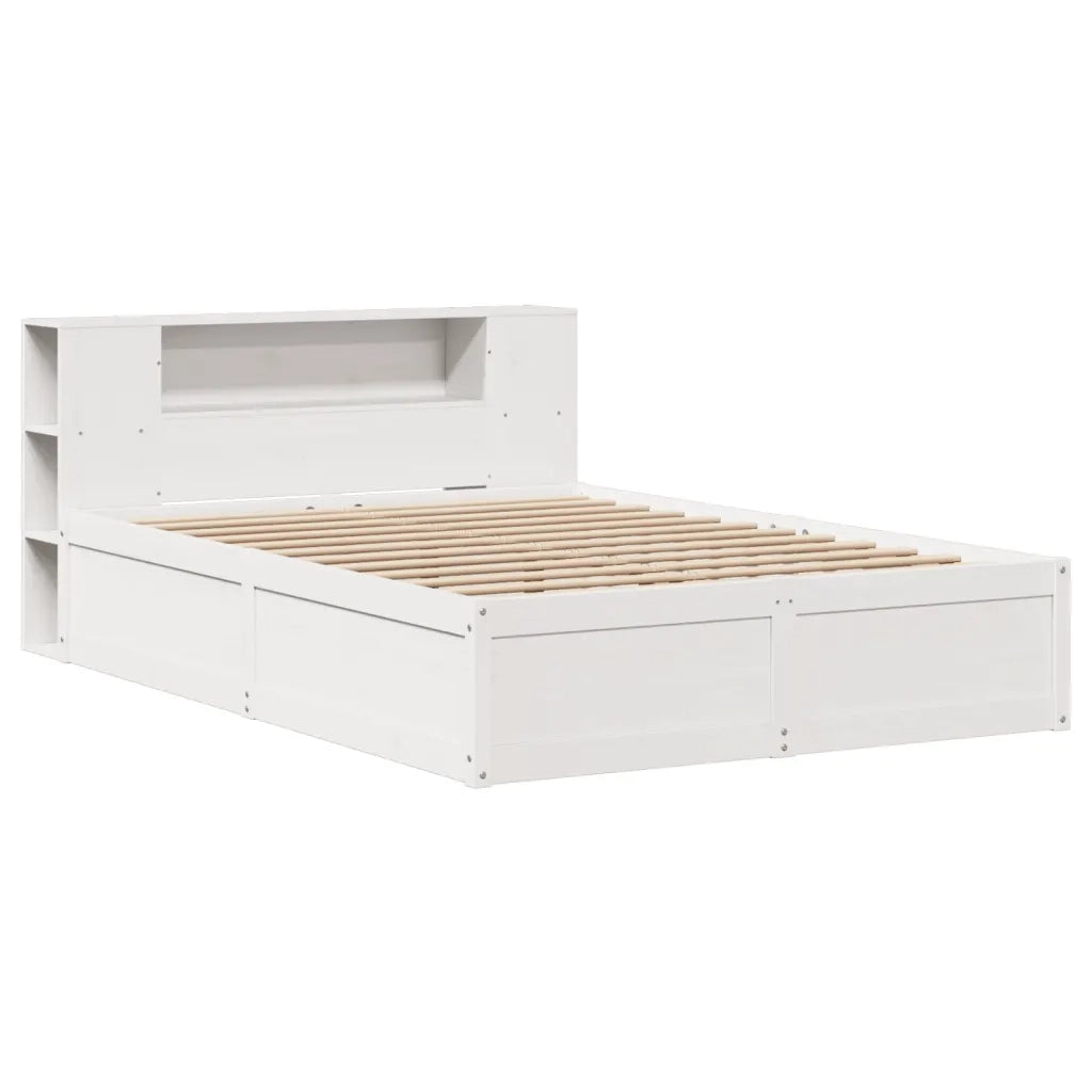 Letto senza Materasso Bianco 135x190 cm Legno Massello di Pino 3323426