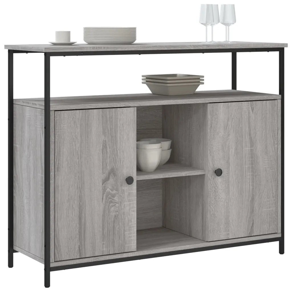 Credenza Grigio Sonoma 100x35x80 cm in Legno Multistratocod mxl 107343