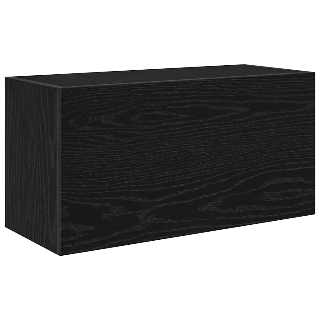 Mobile da Bagno a Parete Nero 60x25x30 cm in Legno Multistrato 860059