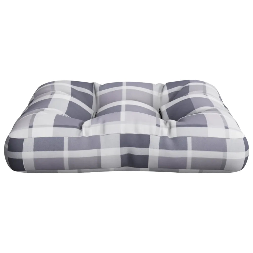 vidaXL Cuscino per Pallet Motivo a Quadri Grigi 60x60x12 cm in Tessuto