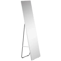 Specchio da Terra e Parete con Struttura in Alluminio per Camera, Ingresso e Bagno, 45x37x158.5cm