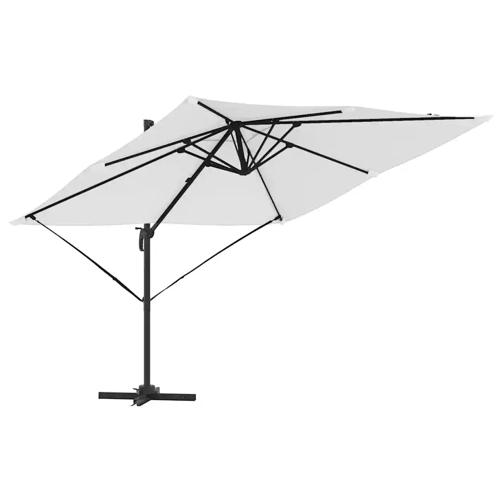 Parasole Roma-Ombrellone da giardino Beige 286 x 284 x 265 cm Alluminio e Poliestere