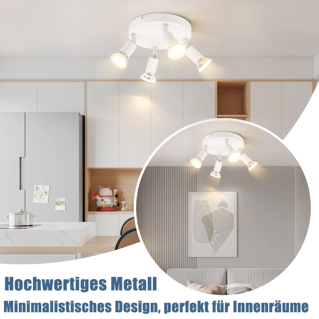ZMH Faretto da soffitto 4 fiamme GU10 lampada da soffitto in metallo per camera da letto cucina corridoio
