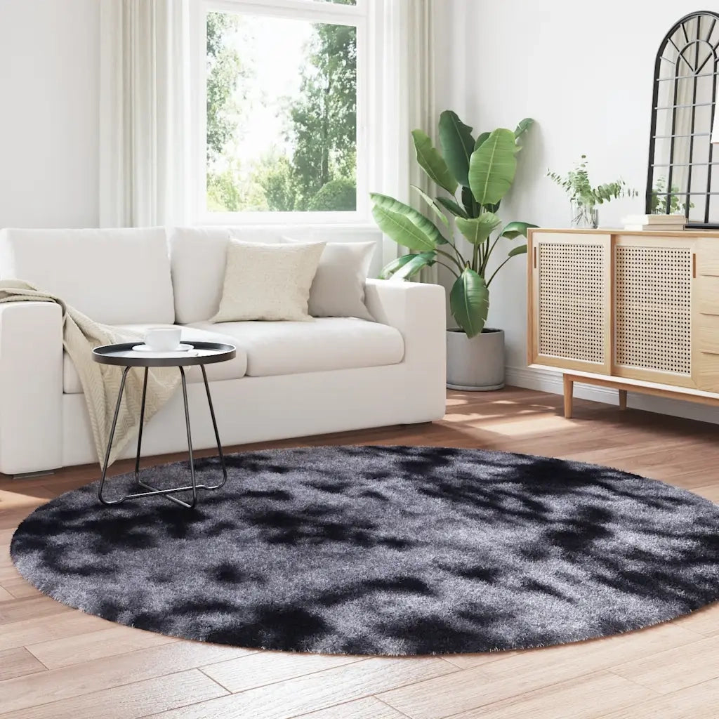 Tappeto Shaggy a Pelo Lungo NAVARRA Grigio Scuro 200x200 cm 4102920