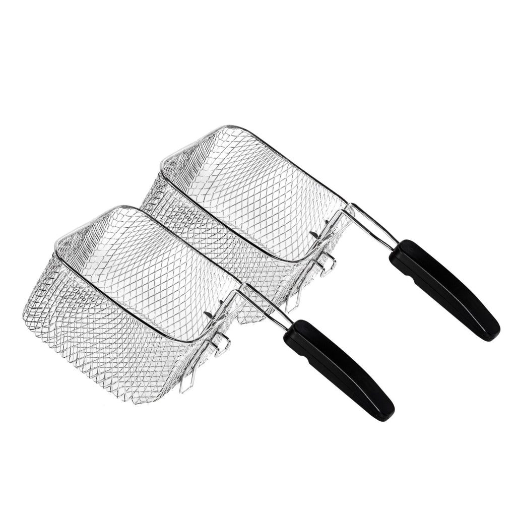 Friggitrice elettrica da cucina, doppio cestello 5 litri, acciaio inox con sistema Cold Zone, temperatura regolabile 130-190°C 3000W - SOGO
