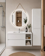 Mobile bagno con lavabo ORIGENBATH ZEUS senza specchio 70x40 cm Destra bianco con colonna
