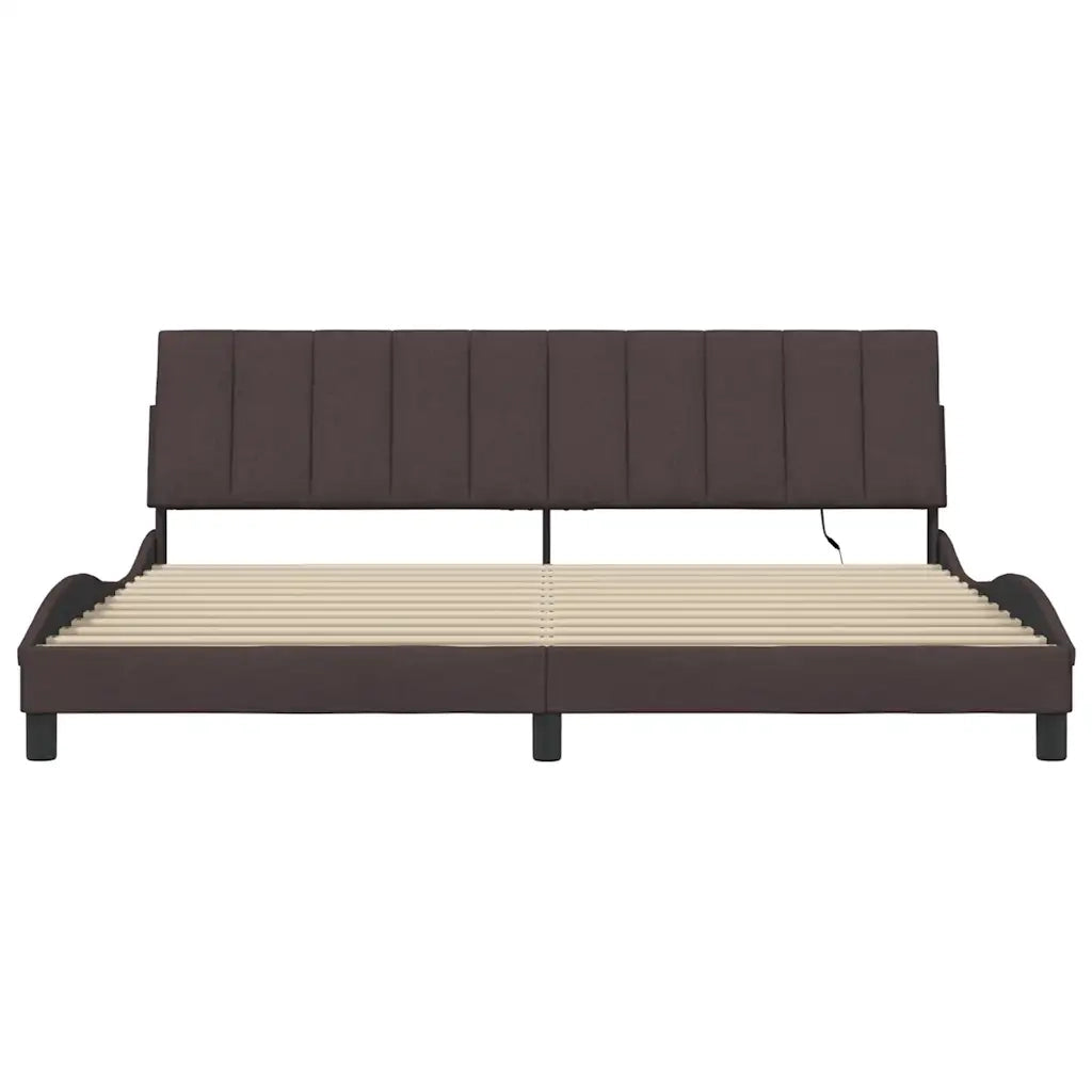 Giroletto senza Materasso-Struttura Letto Hanko Marrone Scuro 200x200 cm in Tessuto 350945