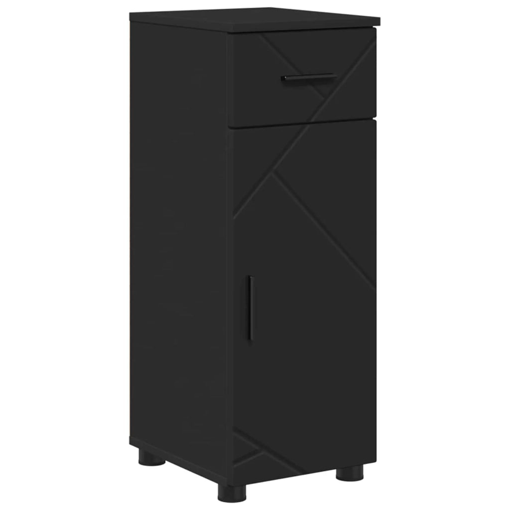 Mobile da Bagno con cassetto con porta Nero 30 x 35 x 80 cm 883325