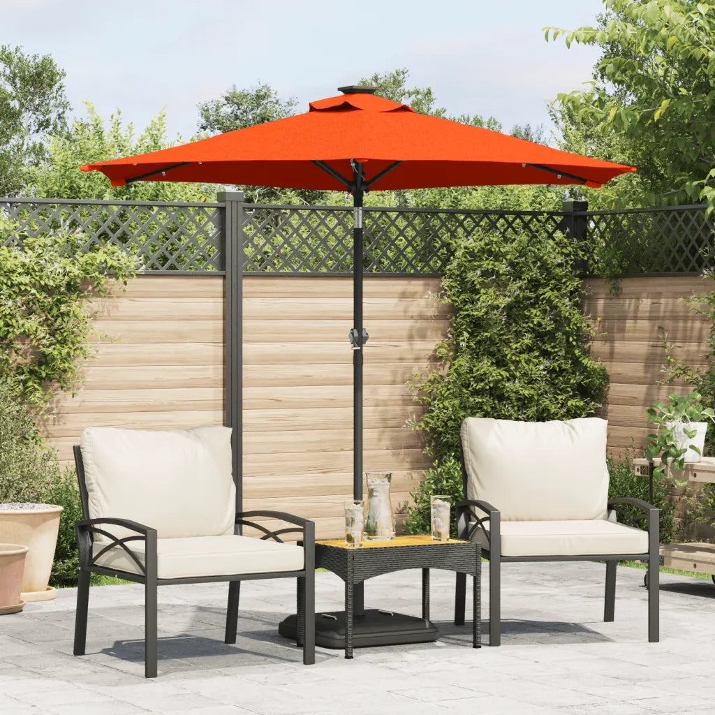 Ombrellone Giardino LED Palo Acciaio Terracotta 225x225x212 cm 4005071
