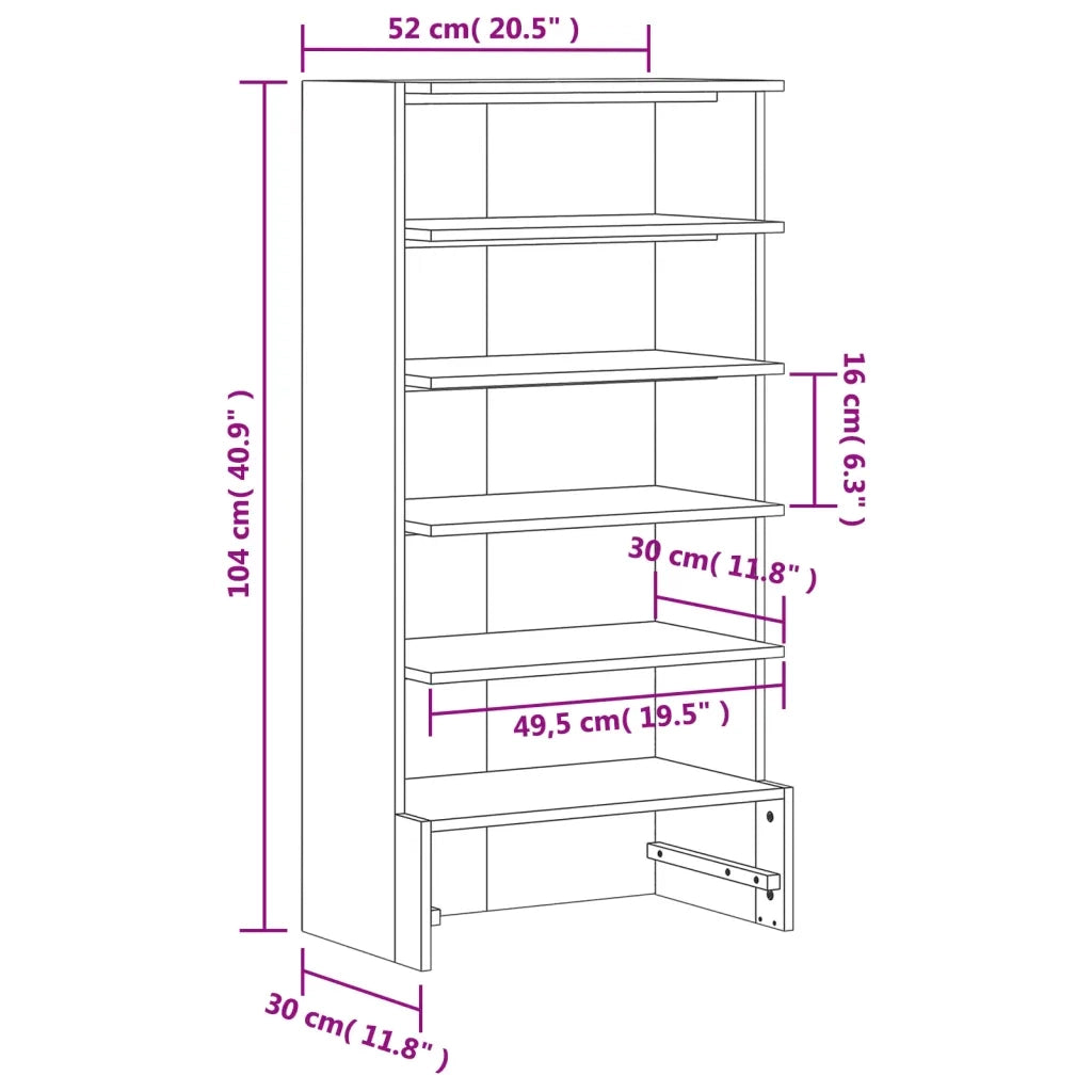 Scarpiera | Mobile per scarpe Marrone Cera 52x30x104 cm Legno Massello di Pino