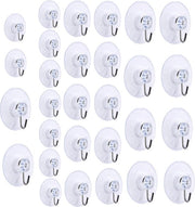 Set di ganci con presa a vite - Trasparente - Ø 20mm/30mm/45mm - 30 pezzi - Ganci con presa a vite - Gancio senza foratura - Ganci a vite premium - Hanger per bagno - Hanger per cucina