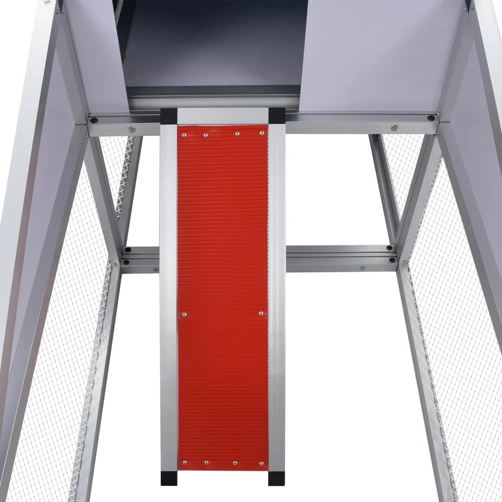 Pollaio grande in alluminio e MDF con rampe e 1 nido 258 cm 02_0001677