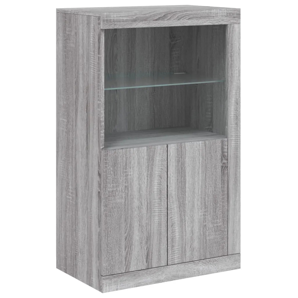 Credenza con Luci LED Grigio Sonoma 162x37x100 cm 3209147