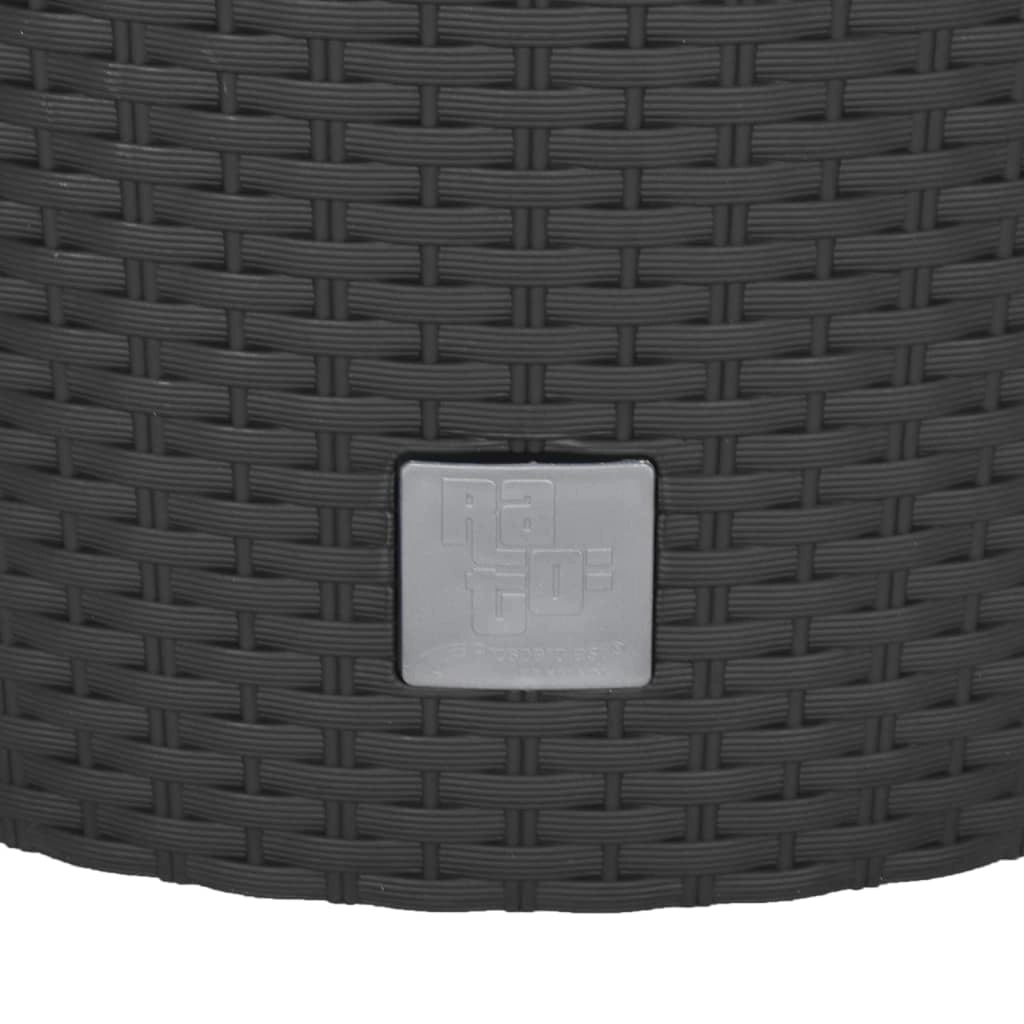 Vaso rialzato per fioriera piante fiori terrazza giardino e interno rimovibile 35/37,5 L rattan PP antracite 02_0038606
