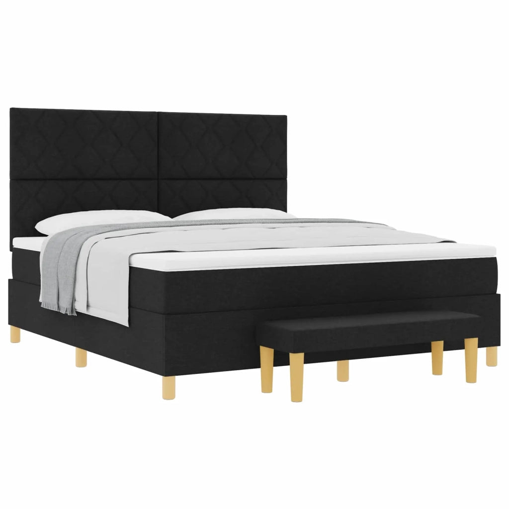 Letto a molle con testiera Nero 200 x 180 cm Tessuto 3344396