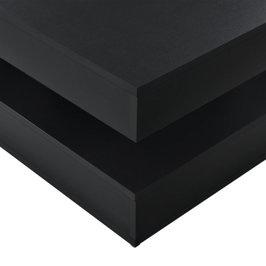 Tavolino con piano girevole pannello in fibra di legno 76 x 76 cm nero 03_0004129